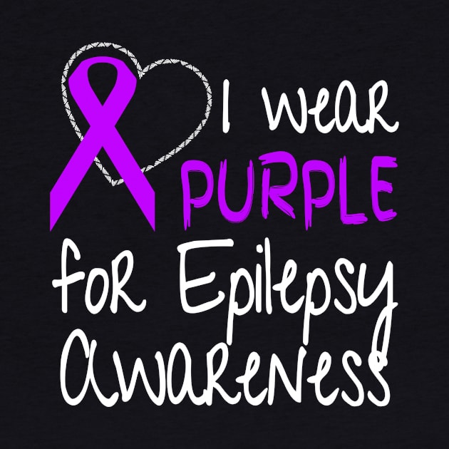 I Wear Purple For Epilepsy Awareness Ribbon design by nikkidawn74